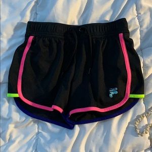 Fila Black and neon athletic shorts